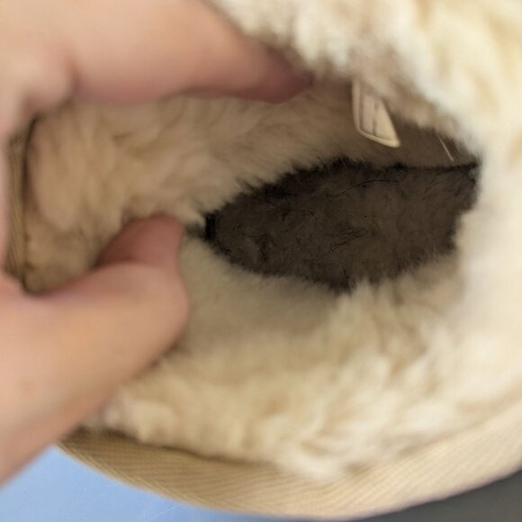 Ugg Tan Leather Sherpa Lined Short Booties Women's 6 - Picture 6 of 12